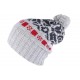 Bonnet pompon gris et rouge Fashion Floky Leon Montane BONNETS Léon montane