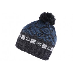 Bonnet à Pompon pour Homme et Femme (Bleu, Gris, Bordeaux, Noir ou  Moutarde) – Bonnet d'hiver tricoté avec Pompons – Bonnet en Laine à Gros  Pompons Bleu : : Mode