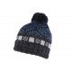 Bonnet pompon noir et bleu Floky Leon Montane BONNETS Léon montane