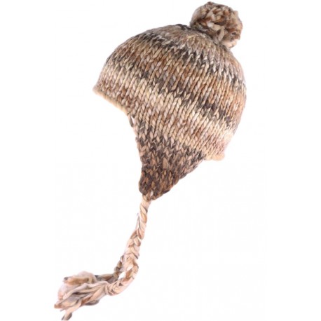 Le Bonnet Péruvien En Tricot Camel En Fibres Recyclées - Bonnet Toumi Bb