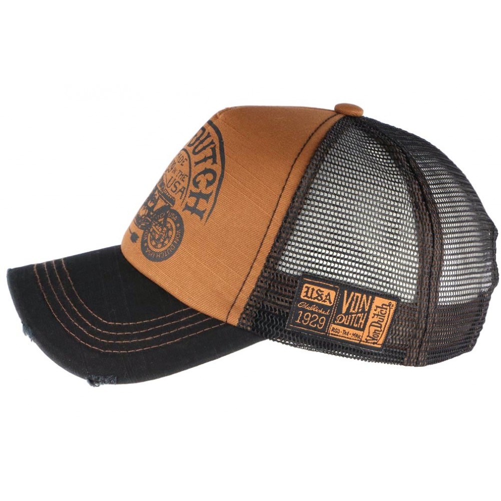 Casquette trucker marron et noire CREW6 Von Dutch