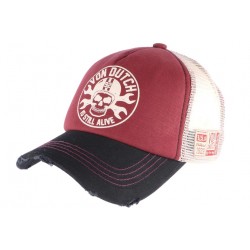 Casquette Von Dutch rouge Rag Is Still Alive CASQUETTES VON DUTCH