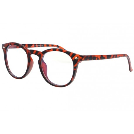 Lunettes de lecture anti lumiere bleue ronde marron vintage Hyptek Lunettes Loupes New Time