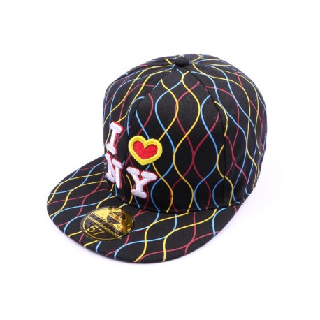 Casquette NY fitted Noire avec rayures ANCIENNES COLLECTIONS divers