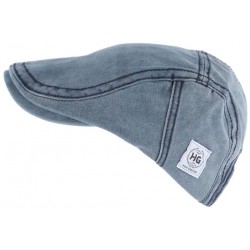 Casquette plate bleu denim tendance en coton homme et femme Elyk CASQUETTES Léon montane