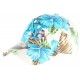 Casquette Baseball Bleue à Fleurs NY Hawai CASQUETTES Hip Hop Honour