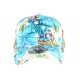 Casquette Baseball Bleue à Fleurs NY Hawai CASQUETTES Hip Hop Honour