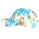 Casquette Baseball Bleue à Fleurs NY Hawai CASQUETTES Hip Hop Honour