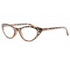 Lunettes de lecture papillon marron femme tendance Sally Lunettes Loupes Proloupe