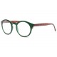 Lunettes lecture rondes fantaisies vertes et marron retro Syra Lunettes Loupes Proloupe