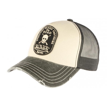 Casquette Von Dutch Beige et Grise Crew Speedway Fastening CASQUETTES VON DUTCH