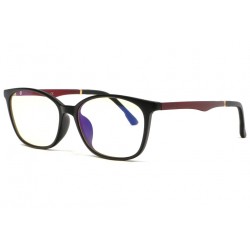 Lunette anti lumiere bleu classe monture noire et rouge Luxe Lunette anti Lumière Bleu ROSALBA