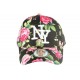 Casquette Enfant Noire Fleurs Roses NY Bora de 7 à 12 ans ANCIENNES COLLECTIONS divers