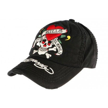 Casquette Ed Hardy Noire et Rouge Tete de Mort Love ANCIENNES COLLECTIONS divers