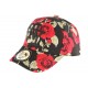 Casquette Enfant Noire Fleurs Rouges NY Bora de 7 à 12 ans ANCIENNES COLLECTIONS divers