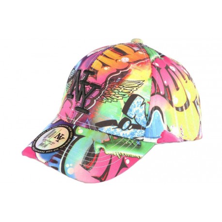 Casquette Enfant Rose Verte fluo baseball NY fashion Pups de 7 à 12 ans ANCIENNES COLLECTIONS divers