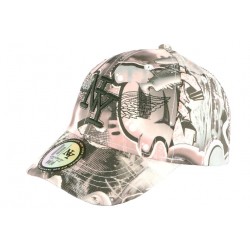 Casquette Enfant Grise et Rose Tags Baseball NY fashion Pups de 7 à 12 ans ANCIENNES COLLECTIONS divers