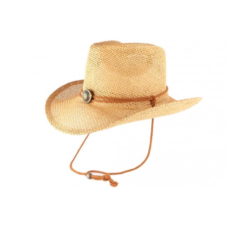 Chapeau Cowboy Country Paille Marron Clair Cashy CHAPEAUX Léon montane