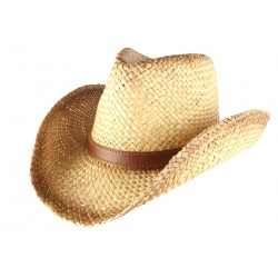 Chapeau Cowboy Country Paille Marron Naturel Brook ANCIENNES COLLECTIONS Léon montane