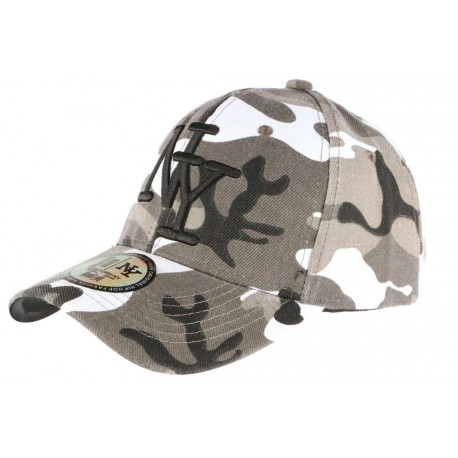 Casquette NY Militaire Grise et Blanche Fashion Baseball Chief ANCIENNES COLLECTIONS divers