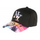 Casquette NY Bleue Rose Visiere Baseball Fashion Tropic Night CASQUETTES Hip Hop Honour