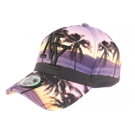 Casquette baseball violette et jaune NY Tropical Night ANCIENNES COLLECTIONS divers