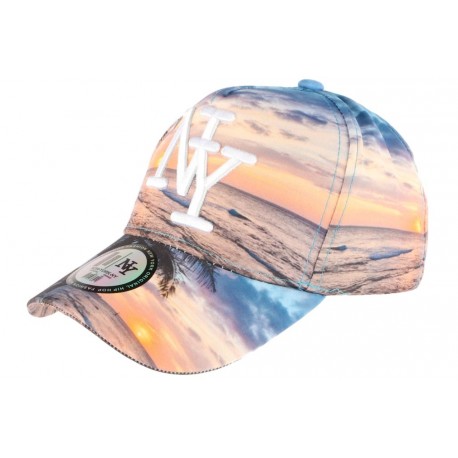 Casquette baseball bleue et orange NY Tropical Night ANCIENNES COLLECTIONS divers