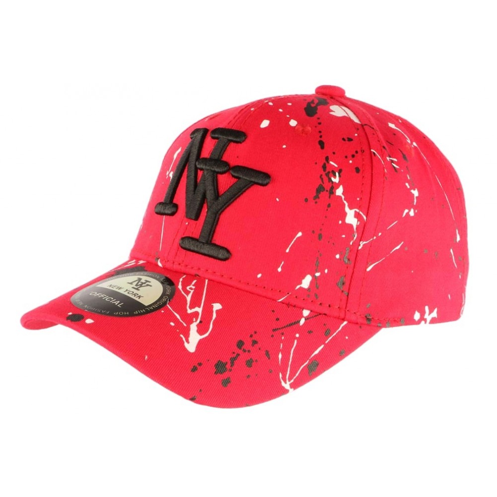 Acheter casquette baseball Rouge, Casquette NY streetwear livré en 48h
