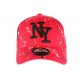 Casquette NY Rouge et Noire Look Tagué Streetwear Baseball Paynter CASQUETTES Hip Hop Honour