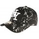 Casquette NY Noire et Blanche Look Tagué Streetwear Baseball Paynter CASQUETTES Hip Hop Honour