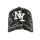 Casquette NY Noire et Blanche Look Tagué Streetwear Baseball Paynter CASQUETTES Hip Hop Honour