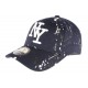 Casquette NY Bleue et Blanche Look Tagué Streetwear Baseball Paynter CASQUETTES Hip Hop Honour