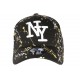 Casquette NY Jaune et Noire Look Tagué Streetwear Baseball Paynter CASQUETTES Hip Hop Honour