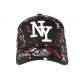 Casquette NY Noire et Rouge Style Tags Streetwear Baseball Paynter CASQUETTES Hip Hop Honour