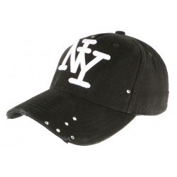 Casquette Baseball noire design createur classe et couture NY Pointy CASQUETTES Hip Hop Honour