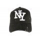 Casquette Baseball noire design createur classe et couture NY Pointy CASQUETTES Hip Hop Honour