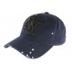 Casquette Baseball Bleue Design Createur Classe et Couture NY Pointy ANCIENNES COLLECTIONS divers