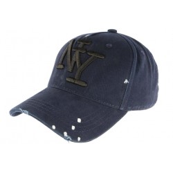 Casquette Baseball Bleue Design Createur Classe et Couture NY Pointy ANCIENNES COLLECTIONS divers