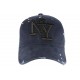 Casquette Baseball Bleue Design Createur Classe et Couture NY Pointy ANCIENNES COLLECTIONS divers