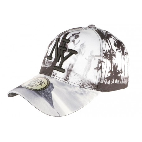 Casquette NY Grise et Noire Baseball Fashion Tropical Night ANCIENNES COLLECTIONS divers