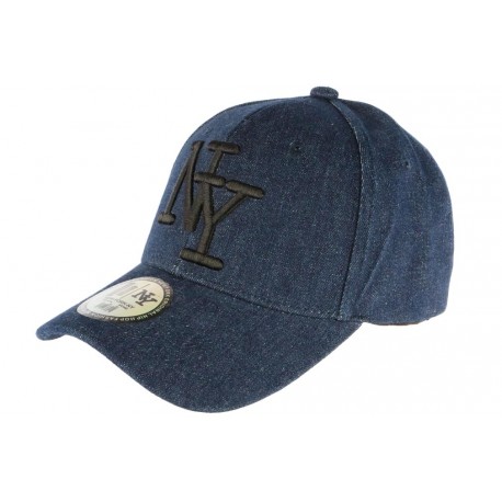 Casquette NY Bleu Marine Denim Jeans Tendance Baseball Boston ANCIENNES COLLECTIONS divers