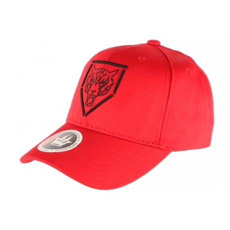 Casquette Baseball Rouge Tete de Tigre Streetwear en coton CASQUETTES Hip Hop Honour