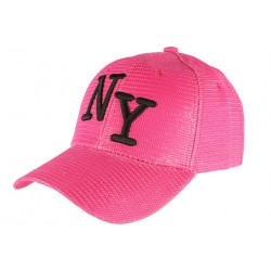 Casquette Trucker Rose NY Noir Look Ete Fun Baseball Liak CASQUETTES Hip Hop Honour