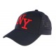 Casquette NY Bleu Marine et Rouge Design Baseball Tendance NY Surray CASQUETTES Hip Hop Honour