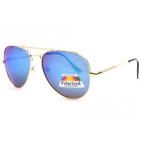 Lunettes soleil polarisées bleues, lunette aviateur miroir livré 48h