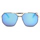 Grosses Lunettes Soleil Miroir Bleu Monture Noire et Doree Fashion Kan ANCIENNES COLLECTIONS divers