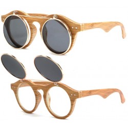 Lunettes soleil Rondes Bois Fantaisie Relevables Roby LUNETTES SOLEIL SOLEYL