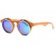 Lunettes soleil Rondes Miroir Bleu Monture Bois Fantaisie Roby LUNETTES SOLEIL SOLEYL