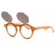 Lunettes soleil Rondes Miroir Bleu Monture Bois Fantaisie Roby LUNETTES SOLEIL SOLEYL