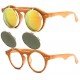 Lunettes soleil Rondes Miroir Dore Monture Bois Fantaisie Roby LUNETTES SOLEIL SOLEYL